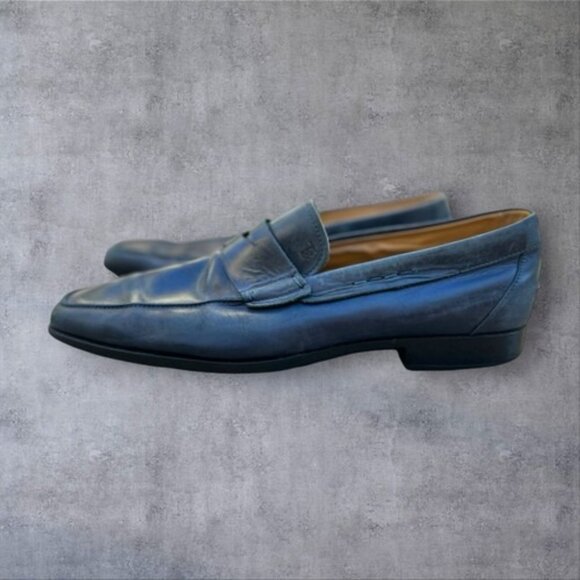 Tod’s Men’s Gommino Driving Shoes in Blue Leather. Made In Italy. Sz 11 / 45 main image 7